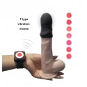 Super Striker Penis Sleeve with Vibrations - Black