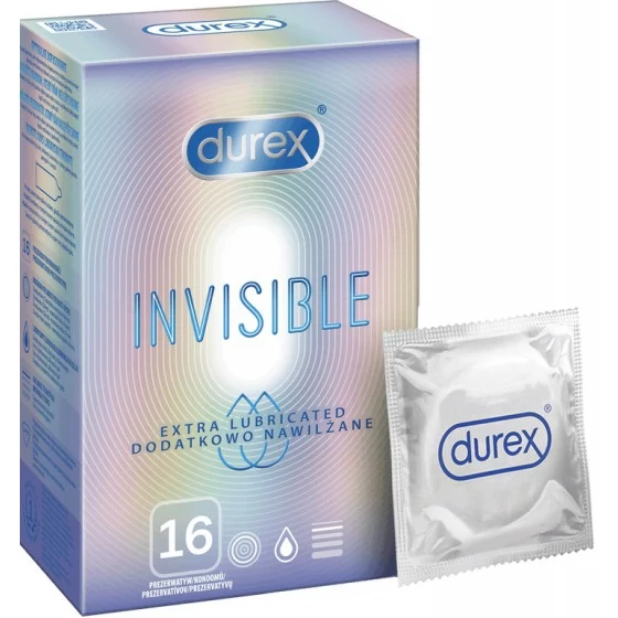 Prezerwatywy Invisible dodatkowo nawilżone 16 szt.