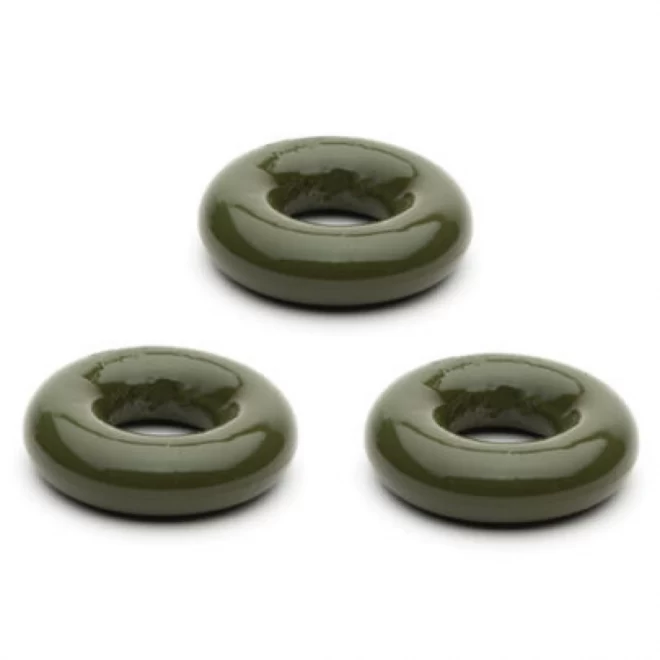 Chubby rubber cockring 3-pack - army green