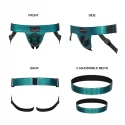 Strap-on-me leatherette harness curious metallic green