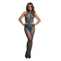 Fishnet and lace bodystocking