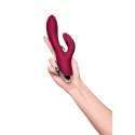 Vibrator with clitoral stimulator L'EROINA by TOYFA Mion, silicone, burgundy, 22 cm