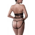 Grey velvet 3-tlg.set (top, harness, string)