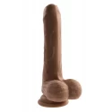 EVOLVED PEEK A BOO VIBRATING DILDO 8 INCH DARK
