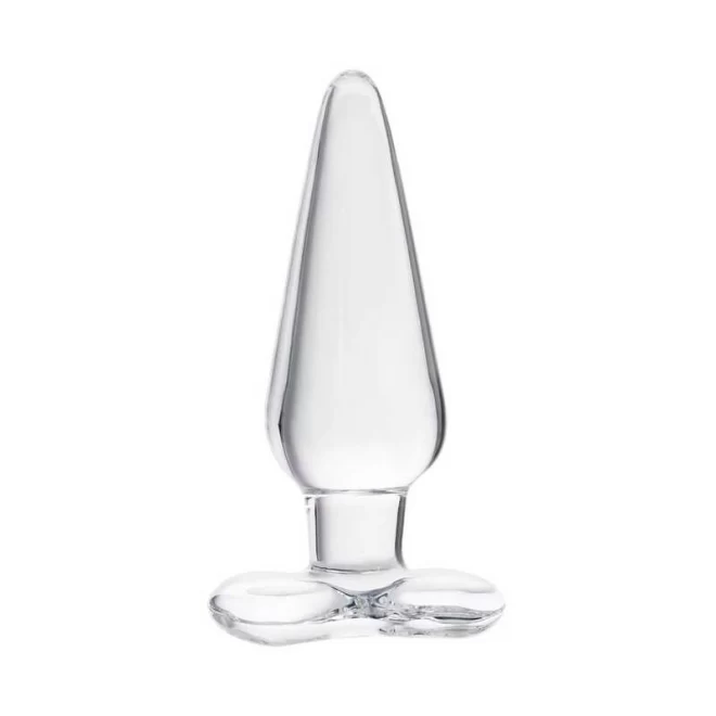 Anal plug, transparent, glass, 11,5 cm