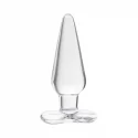 Anal plug, transparent, glass, 11,5 cm