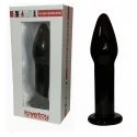 5" Glass Romance Anal Plug Black