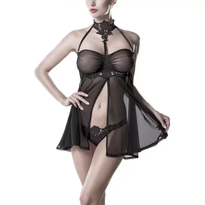 Grey velvet 2-tlg.set (negligÃ© halb-lang,hÃ¶schen)