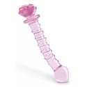 GLAZE GLASS ROSEBUD SPIRAL G-SPOT DILDO