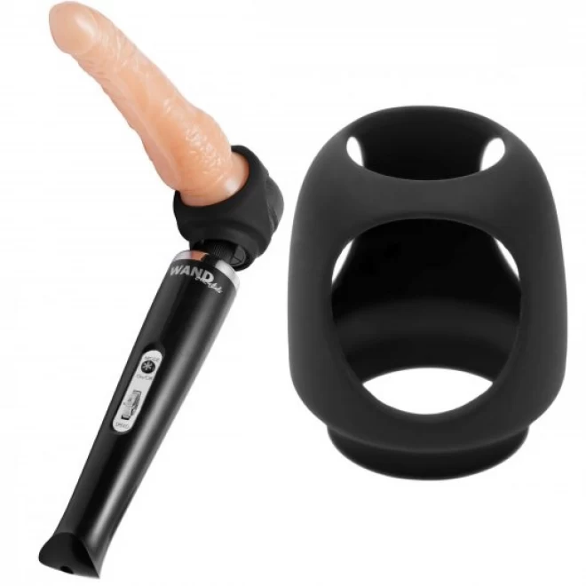 Nakładka łącząca dildo z różdżką - Strap Cap Wand Harness for Dildos