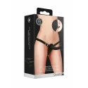 Dual vibrating silicone ribbed strap-on adjustable