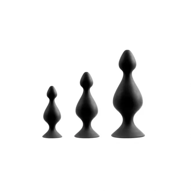 MENZSTUFF 3-PIECE ANAL PAWN SET BLACK