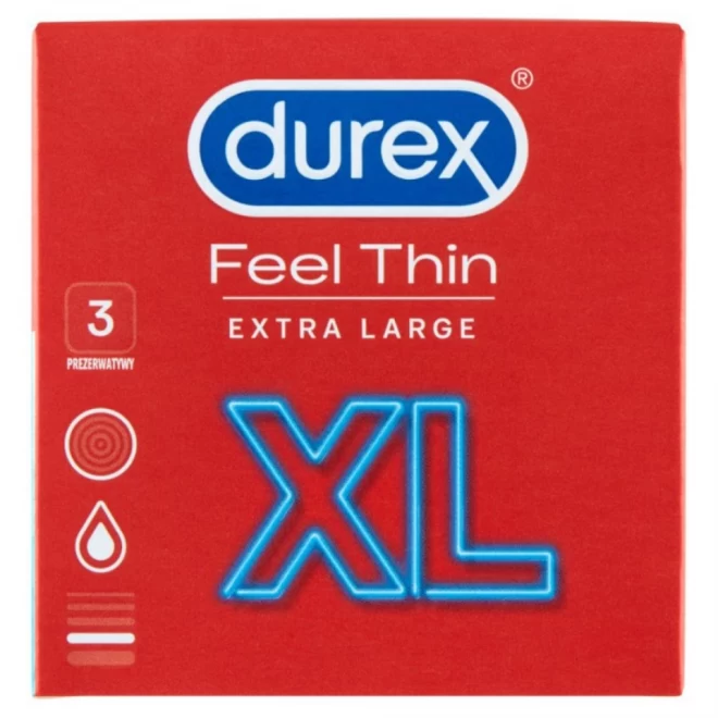 Cienkie prezerwatywy Durex Feel Thin XL 3 szt.