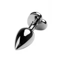 Metal by TOYFA, Anal rhinestone, metal, silver, with tourmaline crystal, 7 cm, O 2.7 cm, 50 g
