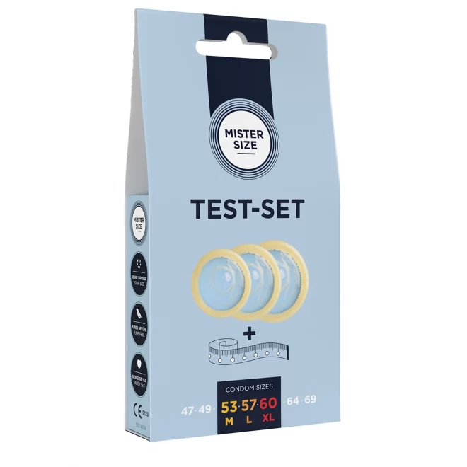 Pure feel test set - condoms 53, 57, 60 mm - 3 pieces - es/p