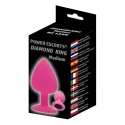 Diamond king medium pink with black stone diamond king 8 x 3,5 cm / 3,1 x 1,36 inch