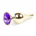 Plug-Jawellery Gold BUTT PLUG- Purple