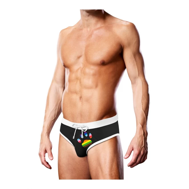 Swim brief - black oversized paw