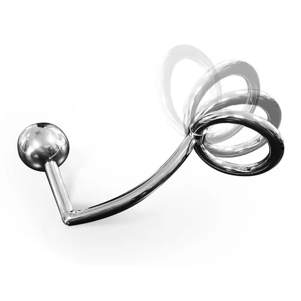 Pierścień erekcyjny z korkiem analnym Anal Intruder Flexible Cock Ring 55 mm With Screw-Off .