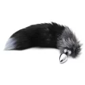 Alive black&white fox tail m